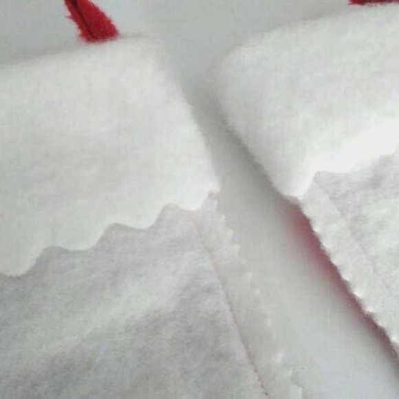 Santa Stockings Mid Century Modern Flocked - Picture 2 of 8